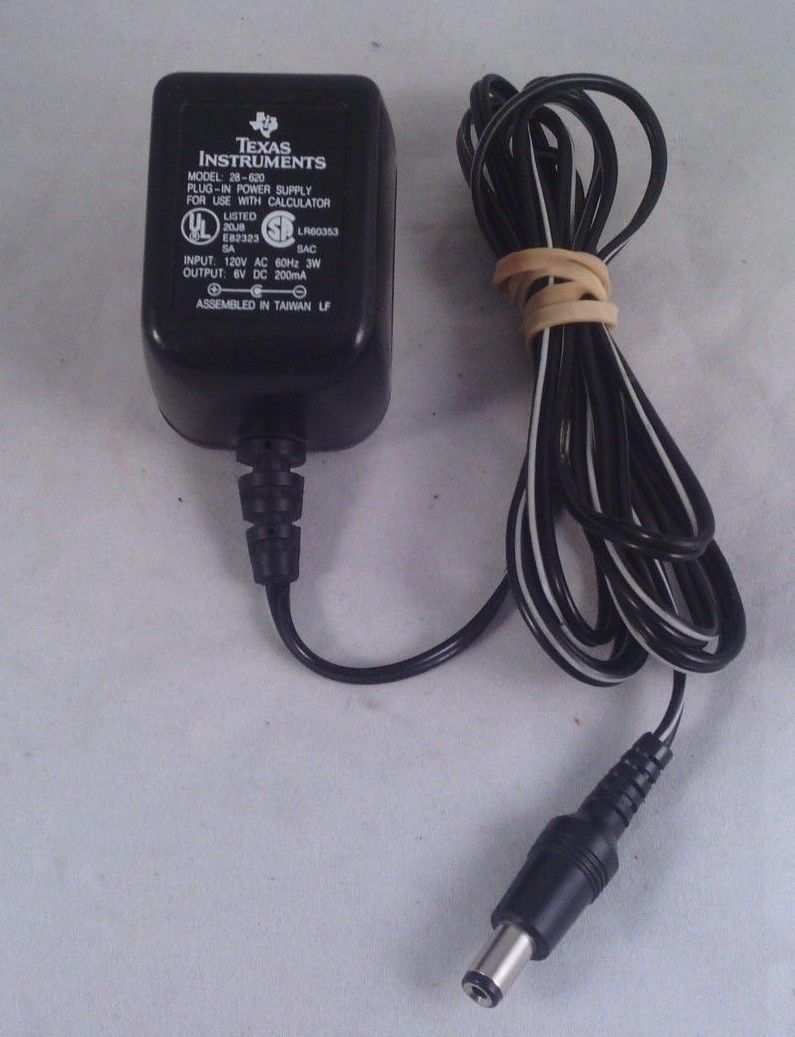New Genuine Texas Instruments 28-620 AC Adapter 6V 200mA Power Supply for Calculator